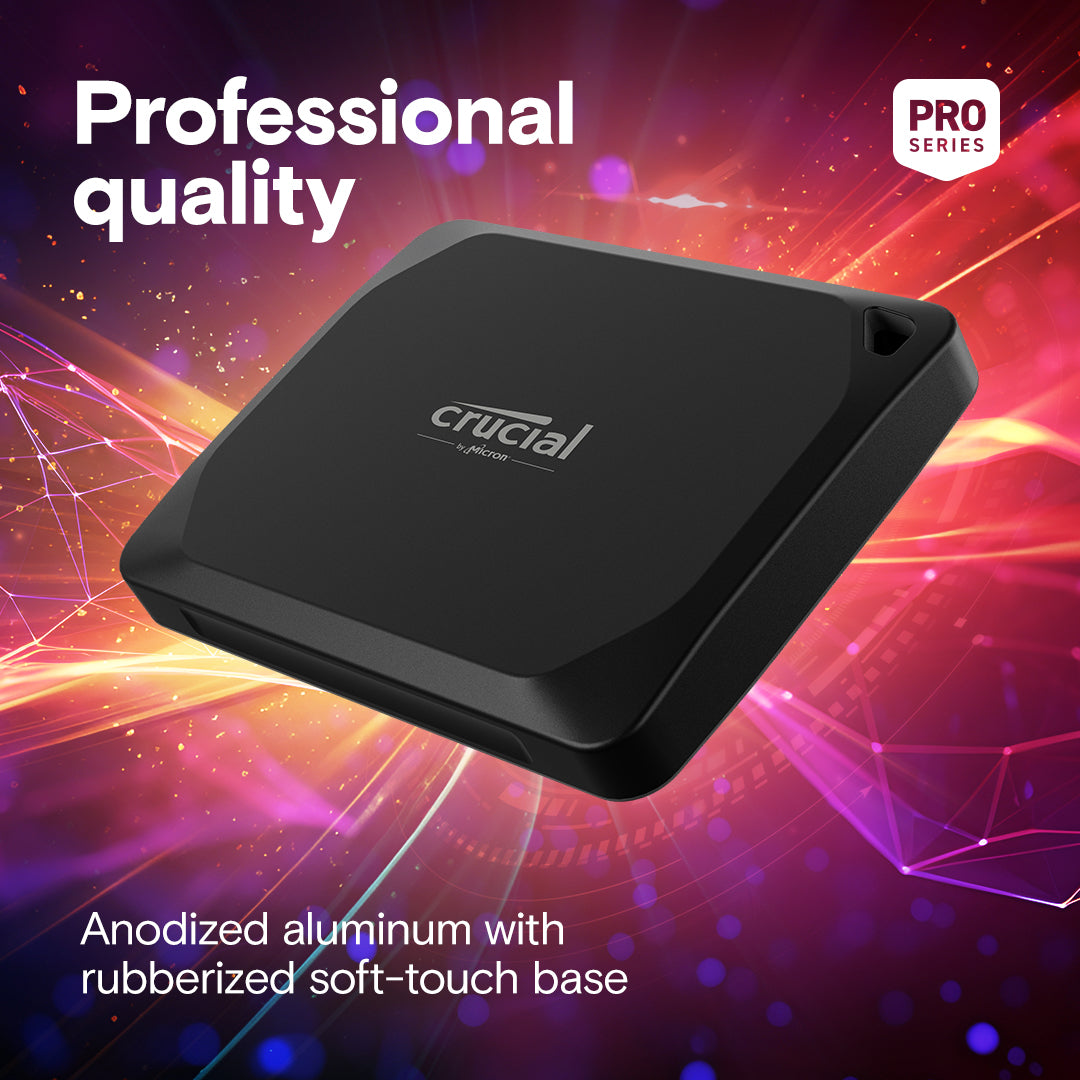 Crucial X10 PRO PORTABLE SSD USB 3.2 Gen-2 External Portable SSD Up to 2,100MB/s Crucial X10 PRO PORTABLE SSD USB 3.2 Gen-2 External Portable SSD Up to 2,100MB/s